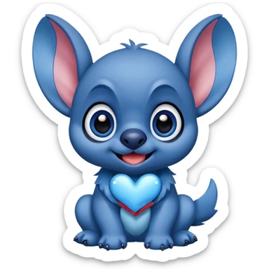 Stitch lanzando besos sticker