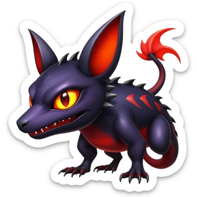 Shiny Epic Evil Badass Dark Noibat-Salandit-Litten-Hybrid sticker