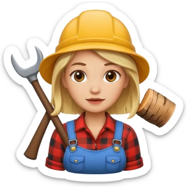 lumberjack blonde woman sticker