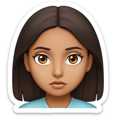 Brown girl rolling eyes sticker