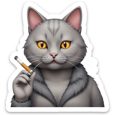 Cat smoking a cigarettes sticker