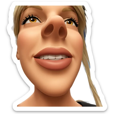 blonde girl portrait with smile sticker