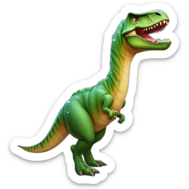 Dinosaurio con un cadena de diamantes y un habano en la mano botando humo  sticker