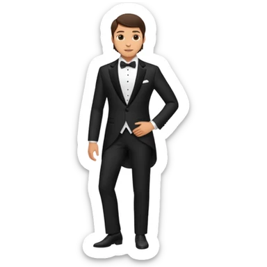 brunette groom standing on foot sticker