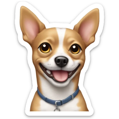 mini york dog mixed with toy terrier dog smile sticker