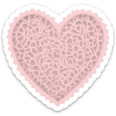 Light pink lacy heart sticker