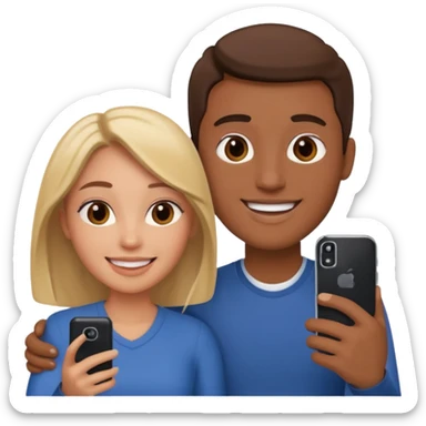 couple photo on the phone sticker