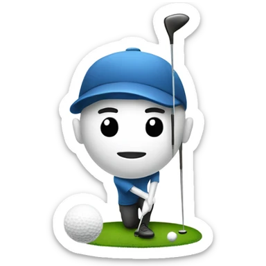 Golf player in a tee box sticker