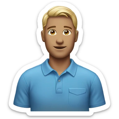 male in blue polo shirt sticker
