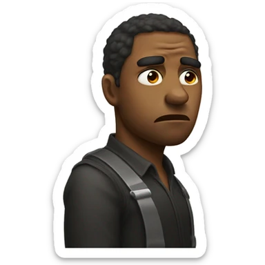 musician making a frowning stank face sticker