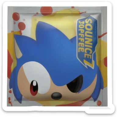 Sonic X's coffee packet sticker