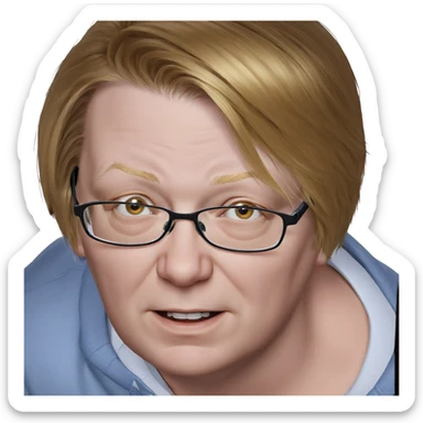 blonde boy with glasses portrait sticker
