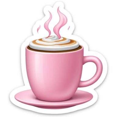 aesthetic cup of coffee baby pink no hot steams on top and no face sticker