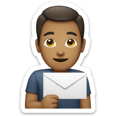 person holding stamped envelope sticker