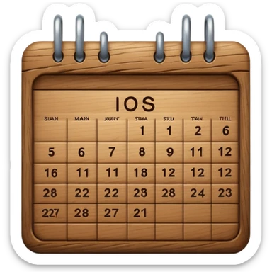 calendar wood sticker