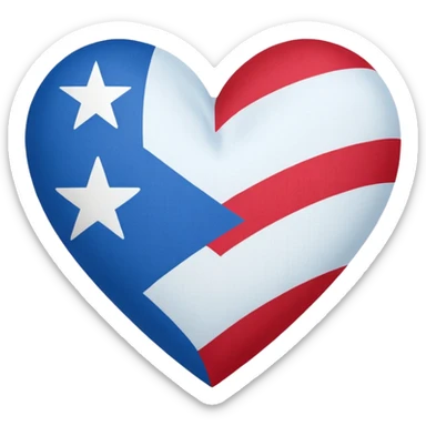 Puerto rico flag in shape of a heart sticker