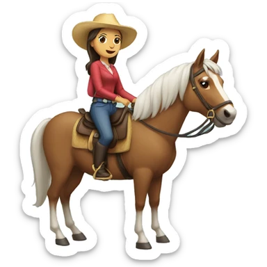 Mujer montada en un caballo sticker