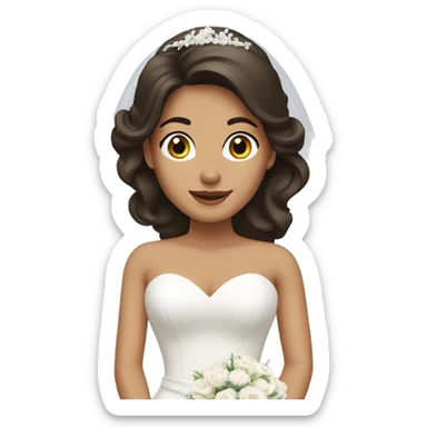 Brunette bride sticker