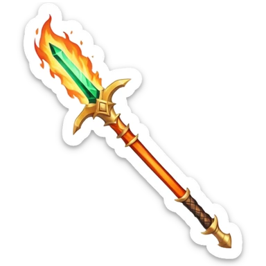 emerald spike flame burning fire sword sticker