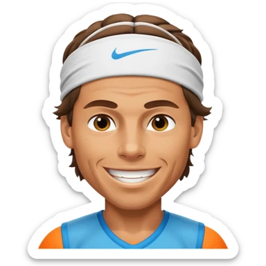 rafael nadal with head band sticker