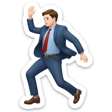 JD Vance with one foot stepping on a single banana peel on the ground, falling backwards sticker