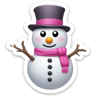 Pink snowman sticker
