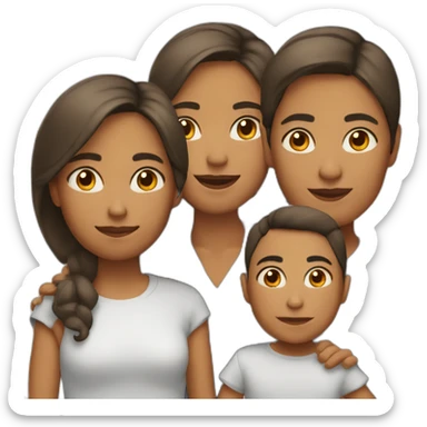 Mamá, hija, hijo sticker