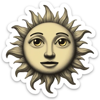 Sun and moon vintage  sticker