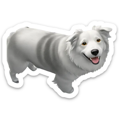 dog shadow in grass sticker