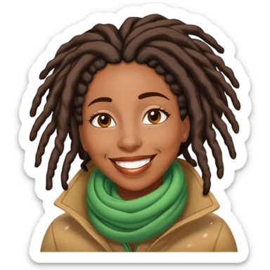 Black woman with locs in the snow sticker
