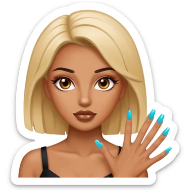 baddie with nails sticker