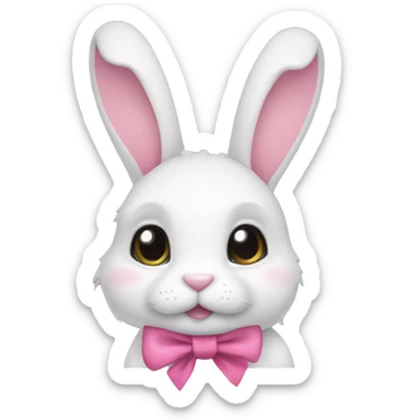 Bunny with a pink little bow sticker