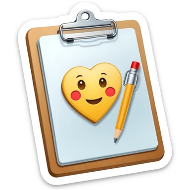 clipboard with a checkmark sticker