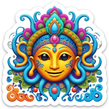 Psychedelic Goa trance funny jumpy crazy sticker