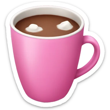 Hot chocolate in pink cup  sticker