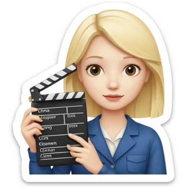 Blonde girl studyng cinema sticker