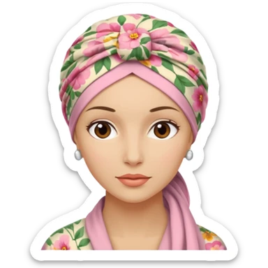 Mujer con turbante oncologico  sticker
