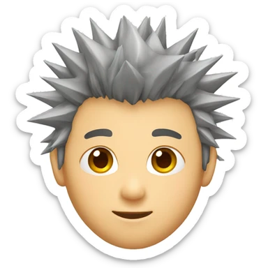 asian male spiky hair sticker