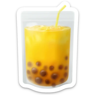 mango lemonade boba in a clear pouch sticker