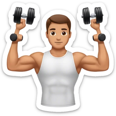 man forearms dumbbell exercise sticker
