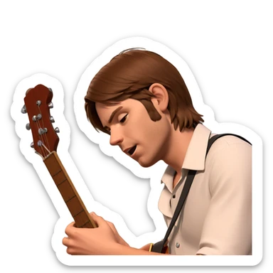 boy playing guitar solo sticker