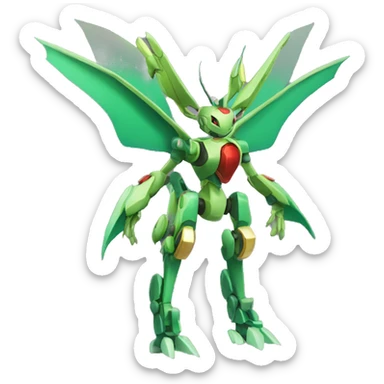Mechanical Flygon-dragon-Bisharp-Medabot-Mecha full body sticker