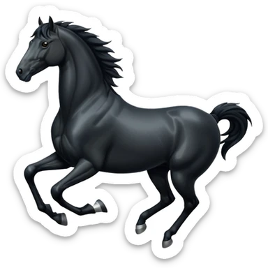 A black horse running emoji  sticker