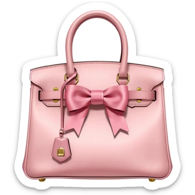 light pink birkin bag with bow sticker