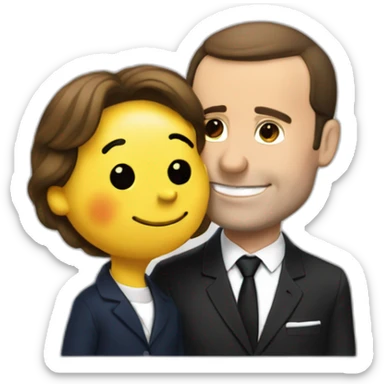 Macron fait un calin a Snoopy sticker