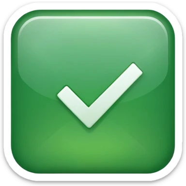 check mark button green square (ios style) sticker
