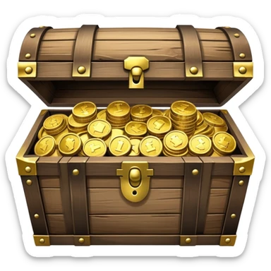 treasure chest with gold coins sticker