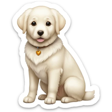 White Labrador adult dog sitting sticker