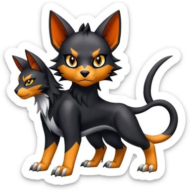 Cool edgy torracat-houndour-Digimon, full body sticker