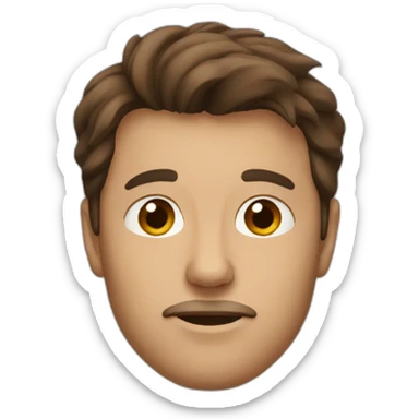 a man with brown hair without a beard and a sheltie sticker